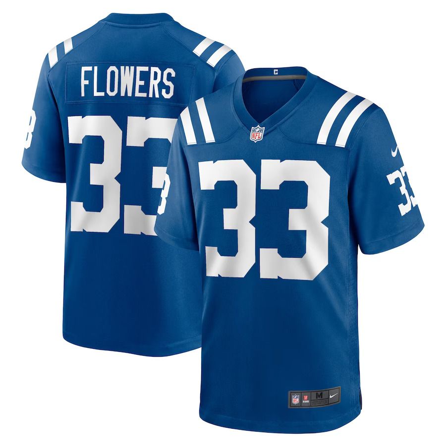 Men Indianapolis Colts #33 Dallis Flowers Nike Royal Game Player NFL Jersey->customized nhl jersey->Custom Jersey